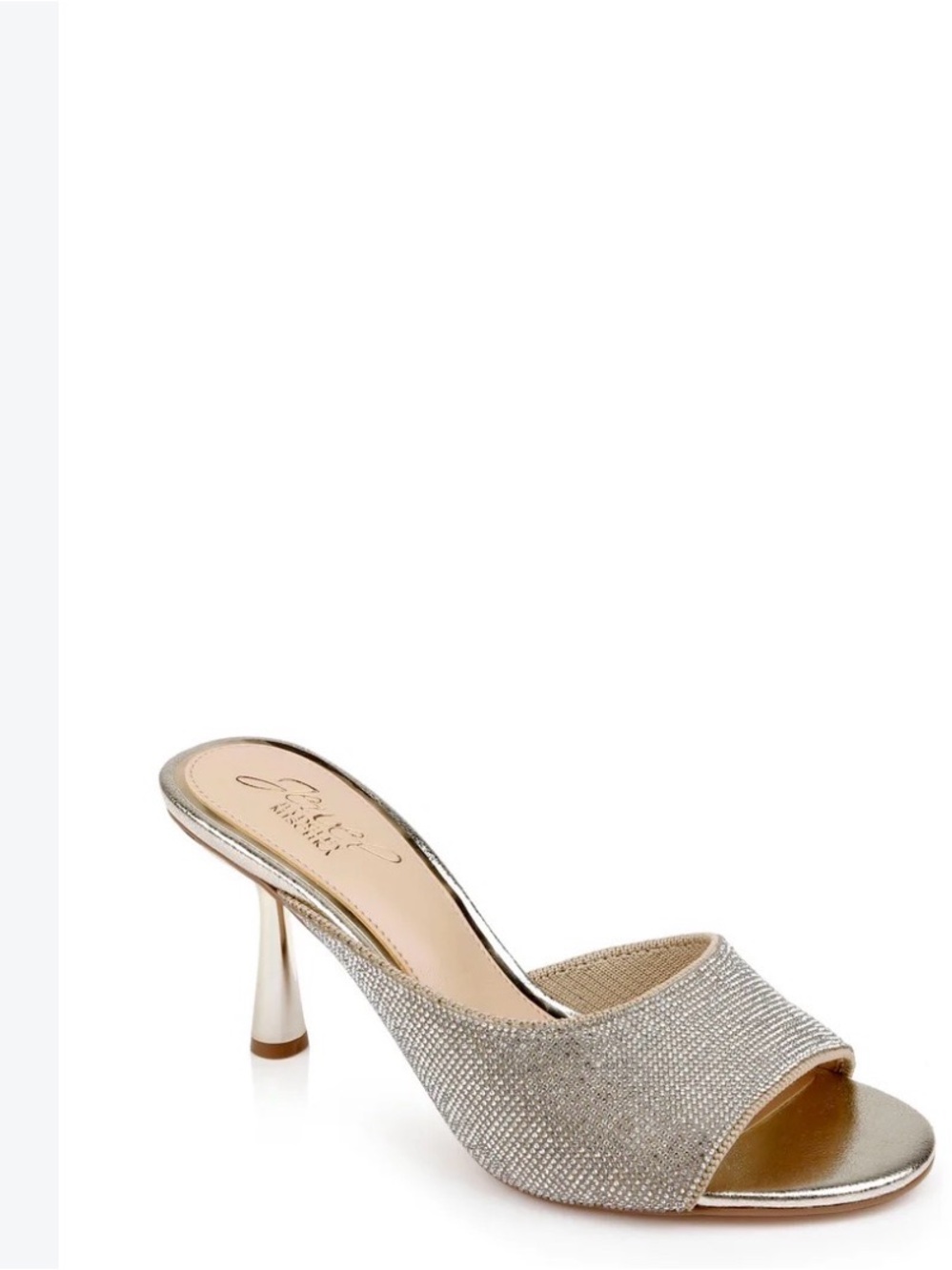 Jewel Badgley Mischka Silver Rhinestone Slide
